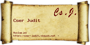Cser Judit névjegykártya